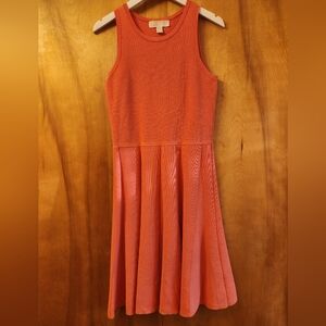 Michael Kors Sleeveless Fit & Flare Knit Dress Coral XS